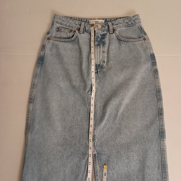 Mango High Waist Maxi Light Blue Denim Skirt Women's Size S - Picture 13 of 16